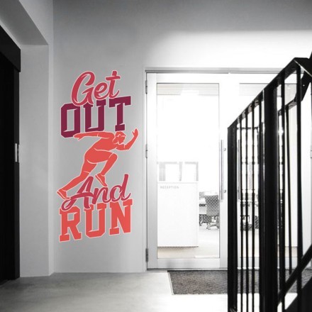 Get out and run Αυτοκόλλητο Τοίχου