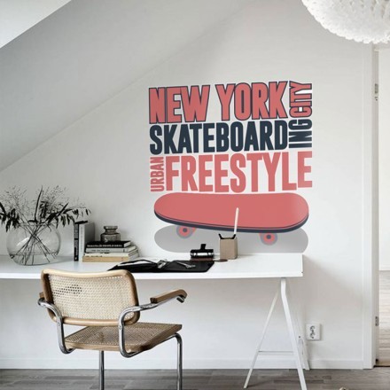 New York skateboard Αυτοκόλλητο Τοίχου