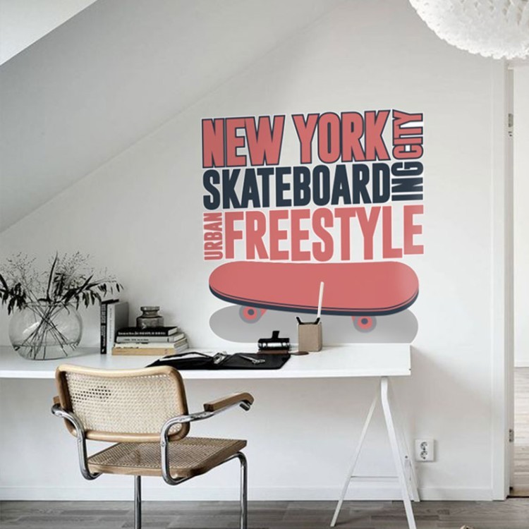 Αυτοκόλλητο Τοίχου New York skateboard