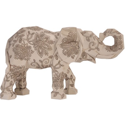 ADAUR DECO ΕΛΕΦΑΝΤΑΣ POLYRESIN ΛΕΥΚΟ ΜΑΥΡΟ 37x12,8xH21,8cm