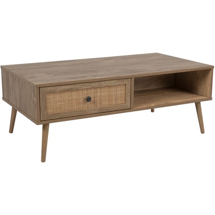 AMMOS COFFEE TABLE 1ΣΥΡΤΑΡΙ ΦΥΣΙΚΟ ΜΕ RATTAN 110x59xH41,4cm