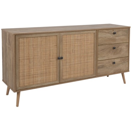 AMMOS ΜΠΟΥΦΕΣ 3ΣΥΡΤΑΡΙΑ ΦΥΣΙΚΟ ΜΕ RATTAN 150x39xH79cm