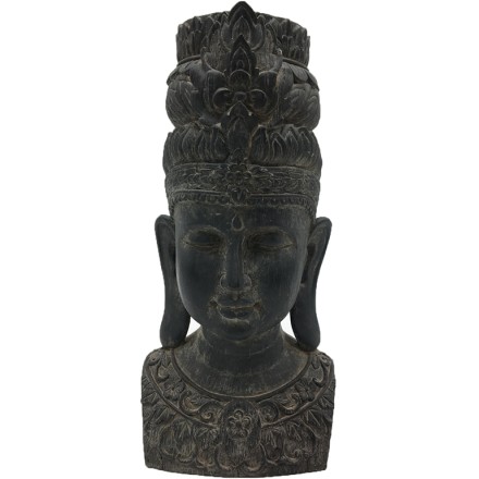 BALI ΔΙΑΚΟΣΜΗΤΙΚΟΣ ΒΟΥΔΑΣ POLYRESIN ΓΚΡΙ ΣΚΟΥΡΟ 16x13xΥ31cm