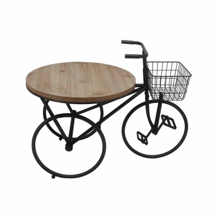 BASKET BIKE COFFEE TABLE ΦΥΣΙΚΟ ΜΑΥΡΟ 93,5x60xH69,5cm