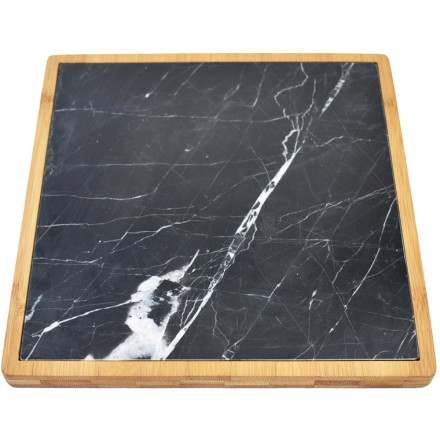 BILBAO ΔΙΣΚΟΣ ΜΑΡΜΑΡΟ BAMBOO ΜΑΥΡΟ ΛΕΥΚΟ ΦΥΣΙΚΟ 22x22 Έπιπλα & Διακοσμητικά