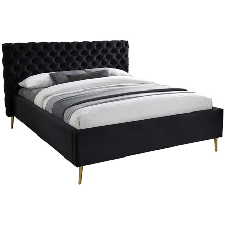 BLACK EROS ΚΡΕΒΑΤΙ (ΓΙΑ ΣΤΡΩΜΑ 160x200cm) ΜΑΥΡΟ 229,5x195xH118,5cm
