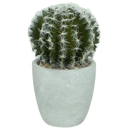 CACTUS ΤΕΧΝΗΤΟ ΦΥΤΟ ΛΕΥΚΟ ΠΡΑΣΙΝΟ D10xH14,5cm Έπιπλα & Διακοσμητικά