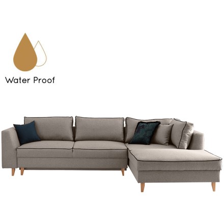 CASA ΚΑΝΑΠΕΣ ΚΡΕΒΑΤΙ ΓΩΝΙΑ ΔΕΞΙΑ BEIGE ORINOCO24 ΚΑΦΕ 300x200xΗ72cm
