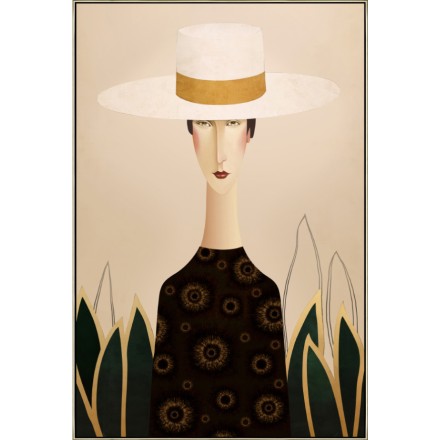 CHAPEAUX LADY 1 ΠΙΝΑΚΑΣ ΚΑΜΒΑΣ ΣΑΜΠΑΝΙ ΚΟΡΝΙΖΑ 80x120xΥ4,5cm