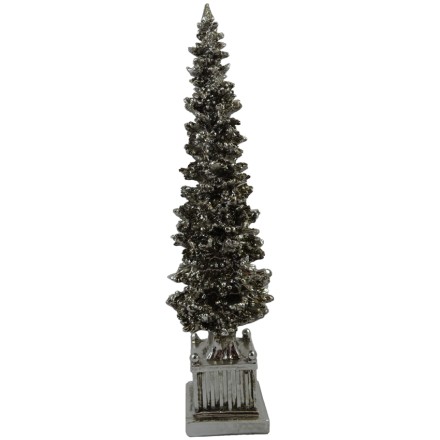 CHRISTMAS DECO ΔΕΝΤΡΟ POLYRESIN ΑΣΗΜΙ 9x9xH40cm