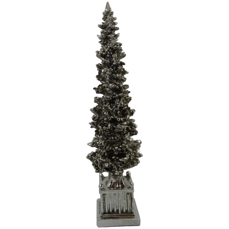 Έπιπλα & Διακοσμητικά CHRISTMAS DECO ΔΕΝΤΡΟ POLYRESIN ΑΣΗΜΙ 9x9xH40cm
