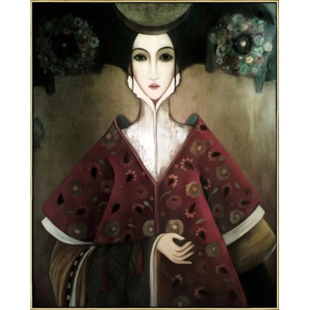 EAST LADY 1 ΠΙΝΑΚΑΣ ΚΑΜΒΑΣ ΜΕ ΧΡΥΣΗ ΚΟΡΝΙΖΑ 80x100xΥ4,5cm