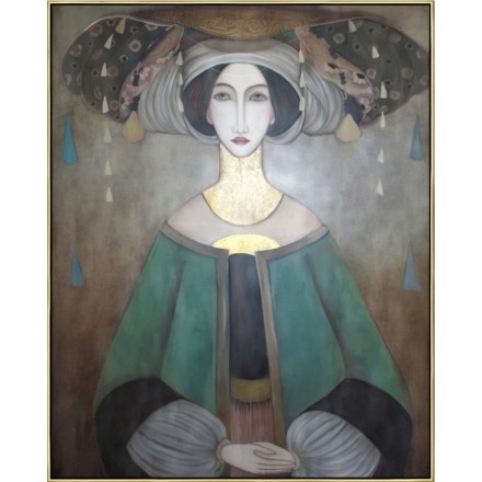 EAST LADY 2 ΠΙΝΑΚΑΣ ΚΑΜΒΑΣ ΜΕ ΧΡΥΣΗ ΚΟΡΝΙΖΑ 80x100xΥ4,5cm