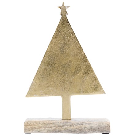 FELIZ 1 ΧΡΙΣΤΟΥΓΕΝΝΙΑΤΙΚΟ ΔΕΝΤΡΟ ΞΥΛΟ BRASS 18x5xΥ27,5cm