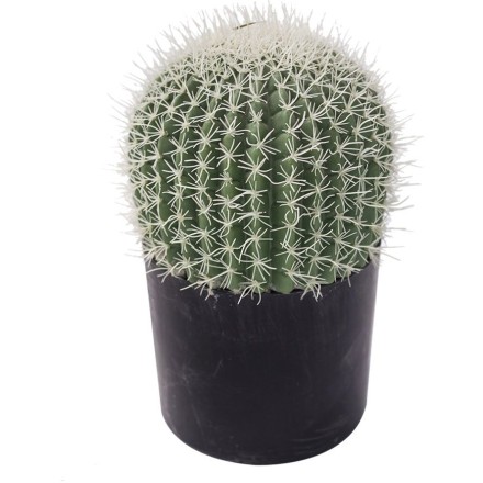 FEROCACTUS ΤΕΧΝΗΤΟΣ ΚΑΚΤΟΣ ΣΕ ΓΛΑΣΤΡΑ ΠΡΑΣΙΝΟ Δ18xΥ30cm