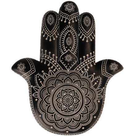 HAMSA DECO ΤΟΙΧΟΥ POLYRESIN ΜΑΥΡΟ ΛΕΥΚΟ 24,5x2,5xH29,5cm
