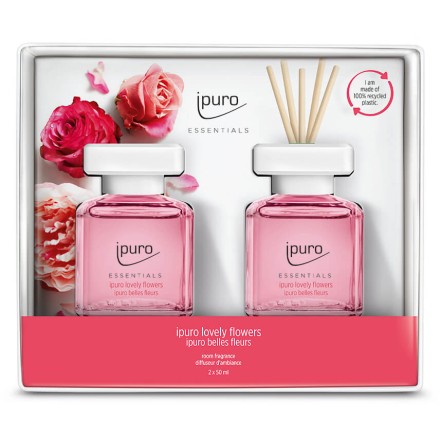 IPURO ESSENTIALS LOVELY FLOWERS ΑΡΩΜΑΤΙΚΟ ΧΩΡΟΥ ΣΕΤ 2x50ml