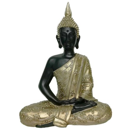 KEBA ΔΙΑΚΟΣΜΗΤΙΚΟΣ ΒΟΥΔΑΣ POLYRESIN ΜΑΥΡΟ/ΧΡΥΣΟ 28x19xΥ41cm