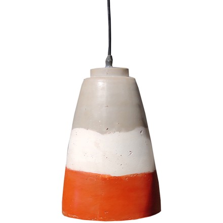 LETT ΦΩΤΙΣΤΙΚΟ ΟΡΟΦΗΣ ΤΣΙΜΕΝΤΟ TERRACOTTA ΛΕΥΚΟ ΓΚΡΙ D19,5xH28cm Έπιπλα & Διακοσμητικά