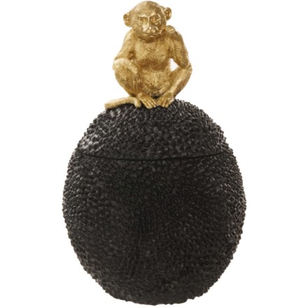 MACACO ΔΟΧΕΙΟ ΑΠΟΘΗΚΕΥΣΗΣ POLYRESIN ΜΑΥΡΟ ΧΡΥΣΟ D25xH39cm Έπιπλα & Διακοσμητικά