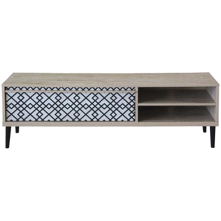 MINO TV STAND SONOMA DECAPE ΜΕ PATTERN 133,5x35xH45cm