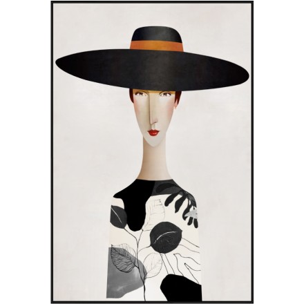 MODERN LADY 1 ΠΙΝΑΚΑΣ ΚΑΜΒΑΣ ΜΕ ΜΑΥΡΗ ΚΟΡΝΙΖΑ 80x120xΥ4,5cm