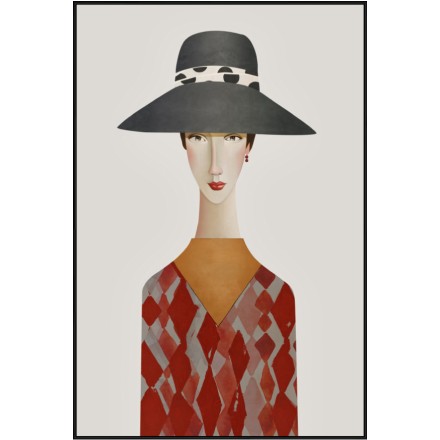 MODERN LADY 2 ΠΙΝΑΚΑΣ ΚΑΜΒΑΣ ΜΕ ΜΑΥΡΗ ΚΟΡΝΙΖΑ 80x120xΥ4,5cm