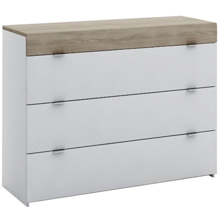 MY BOX ΚΟΜΟΤΑ 3ΣΥΡΤΑΡΙΑ SONOMA ΣΚΟΥΡΟ ΛΕΥΚΟ HIGH GLOSS 105x45xH78cm
