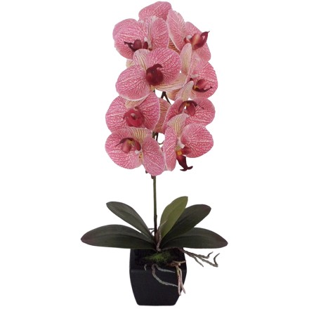 ORCHIDEA 1 ΤΕΧΝΗΤΟ ΦΥΤΟ PEVA ΚΕΡΑΜΙΚΟ ΡΟΖ ΚΙΤΡΙΝΟ 30x11xH63cm