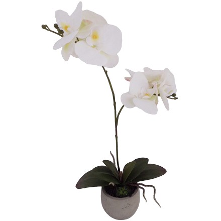 ORCHIDEA 3 ΤΕΧΝΗΤΟ ΛΟΥΛΟΥΔΙ ΥΦΑΣΜΑ ΠΛΑΣΤΙΚΟ ΛΕΥΚΟ D9 xH48cm