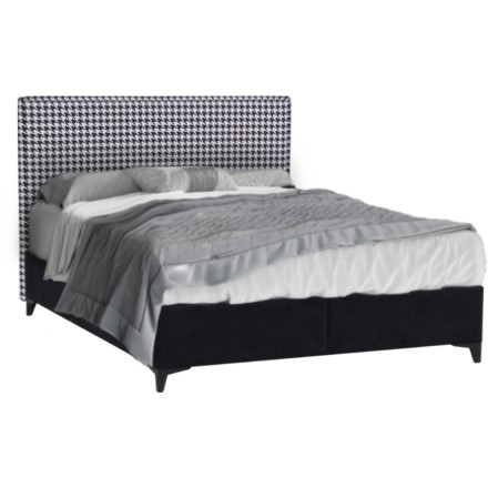 PIED DE POULE ΚΡΕΒΑΤΙ ΜΕ ΑΠΟΘΗΚ. ΧΩΡΟ (ΓΙΑ ΣΤΡΩΜΑ 160x200cm) PIED DE POULE 11-772 ΜΑΥΡΟ 11-811 208x160xH120cm