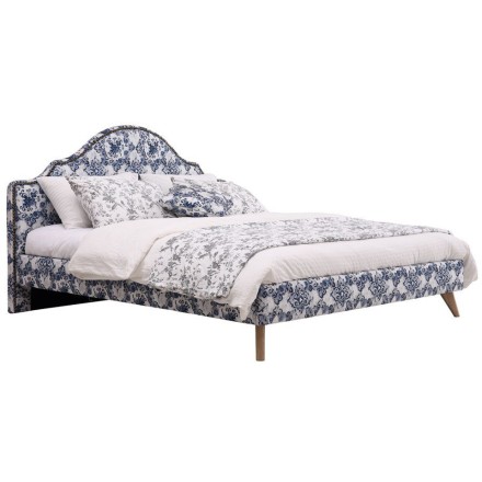 ROMANTIC ΚΡΕΒΑΤΙ (ΓΙΑ ΣΤΡΩΜΑ 160x200cm) FLOWER ΜΠΛΕ 162x202xH125cm
