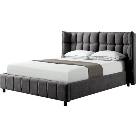TOMMY ΚΡΕΒΑΤΙ (ΓΙΑ ΣΤΡΩΜΑ 160x200cm) ΓΚΡΙ 223x204/224xH116cm