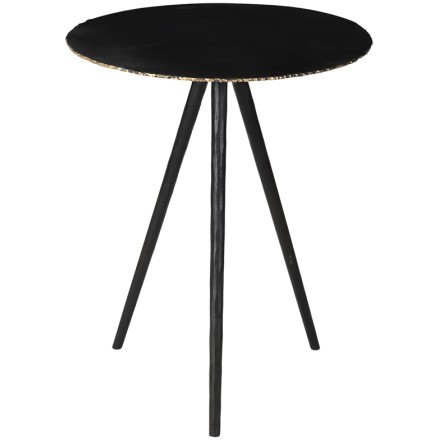 TREASURE SIDE TABLE ΜΑΥΡΟ BRASS ANTIQUE D47xH57cm