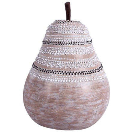 ULMUS DECO ΑΧΛΑΔΙ POLYRESIN ΦΥΣΙΚΟ ΛΕΥΚΟ 16,5x16xH22,5cm