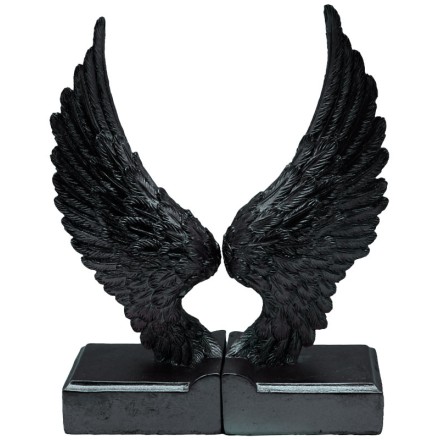 VOLE ΦΤΕΡΟ POLYRESIN ΜΑΥΡΟ 18,5x7,2xΥ23cm ΣΕΤ 2ΤΜΧ