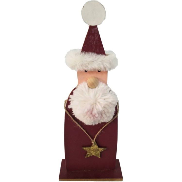 Έπιπλα & Διακοσμητικά XMAS BORDO SANTA ΔΙΑΚΟΣΜΗΤΙΚΟ MDF ΜΠΟΡΝΤΩ 17x6xH41cm