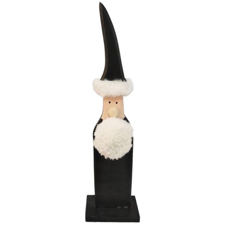 XMAS NIGHT SANTA ΔΙΑΚΟΣΜΗΤΙΚΟ MDF ΜΑΥΡΟ ΛΕΥΚΟ 10x5xH33cm Έπιπλα & Διακοσμητικά