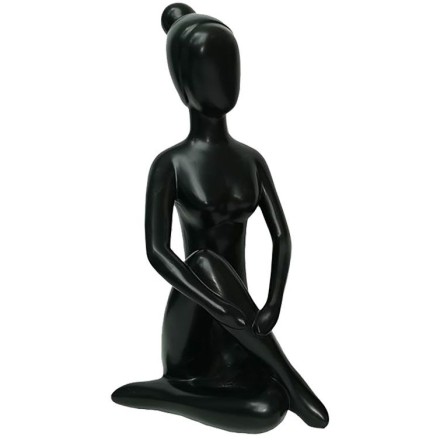 YOGA 1 ΔΙΑΚΟΣΜΗΤΙΚΗ ΦΙΓΟΥΡΑ POLYRESIN ΜΑΥΡΟ 20x18xΥ40cm