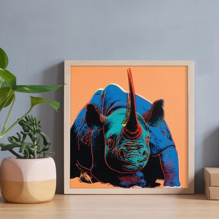 Black Rhinoceros, from Endangered Species Πίνακας σε Καμβά