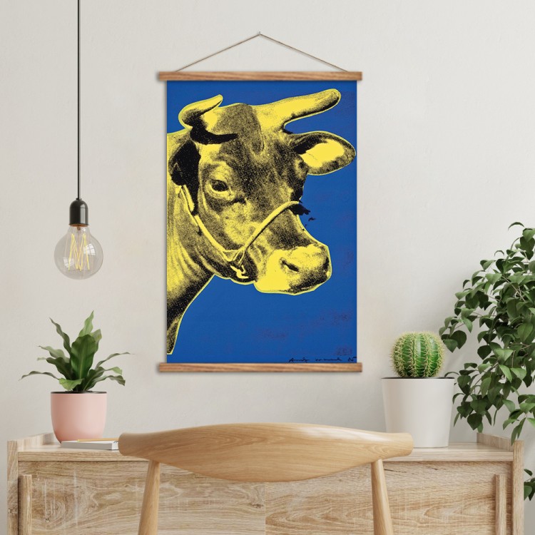 Μαγνητικός Πίνακας Yellow Cow on Blue Background