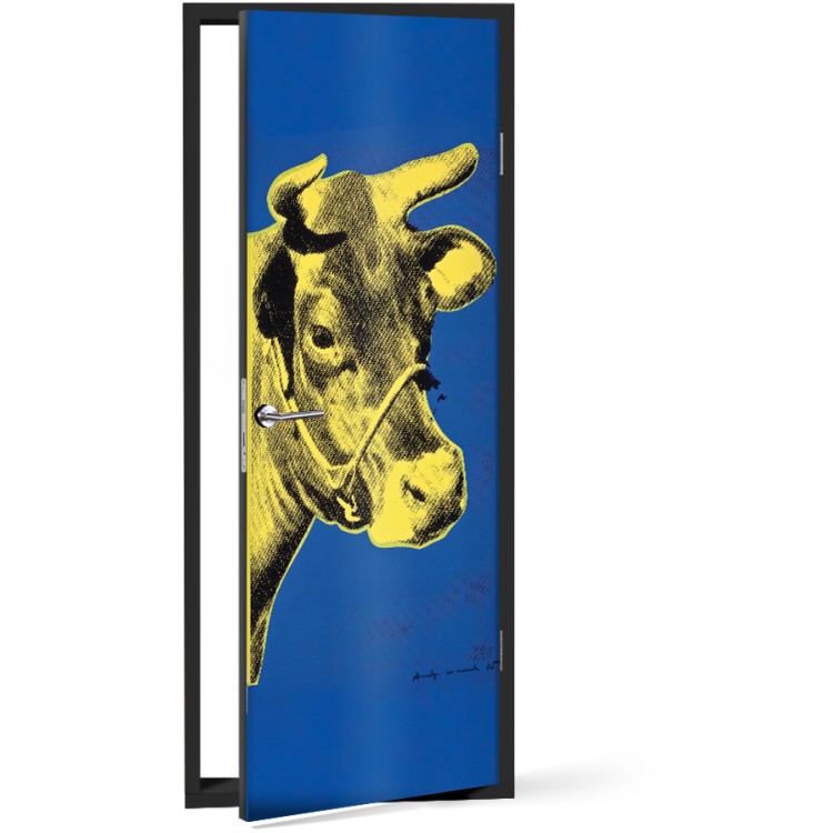 Αυτοκόλλητο Πόρτας Cow, Screen print