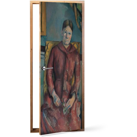 Madame Cézanne in a Red Dress Αυτοκόλλητο Πόρτας
