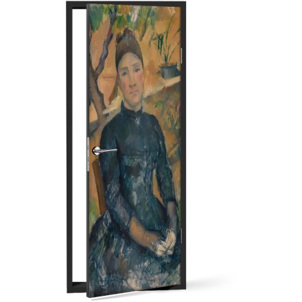 Portrait of Madame Cézanne in the Conservatory Αυτοκόλλητο Πόρτας