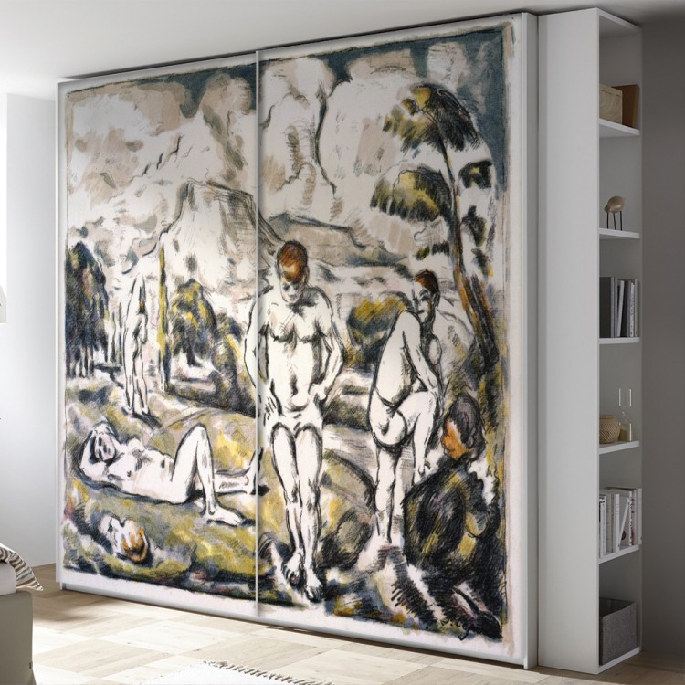 Αυτοκόλλητο Ντουλάπας Large Bathers, Lithographic