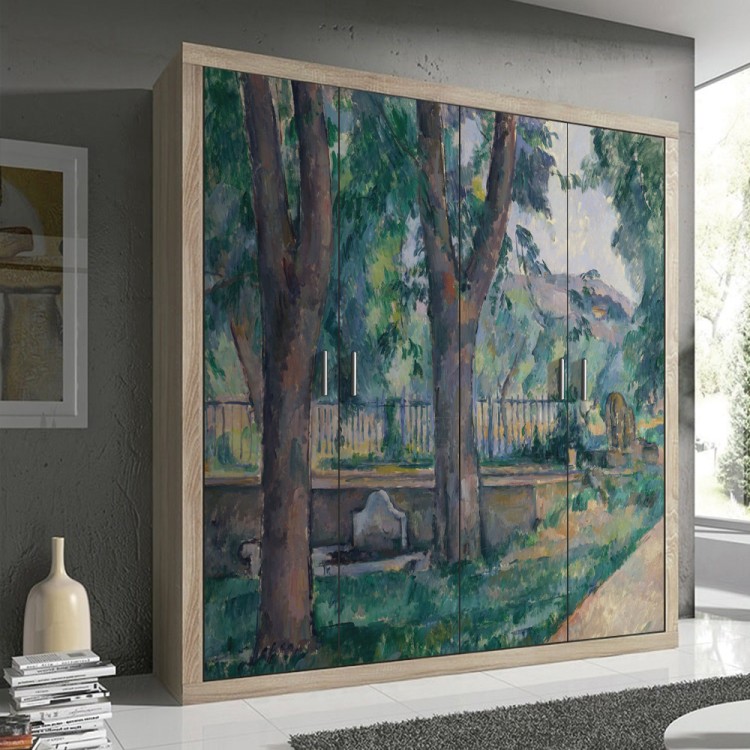 Αυτοκόλλητο Ντουλάπας Pool at the Jas de Bouffan, Oil on canvas