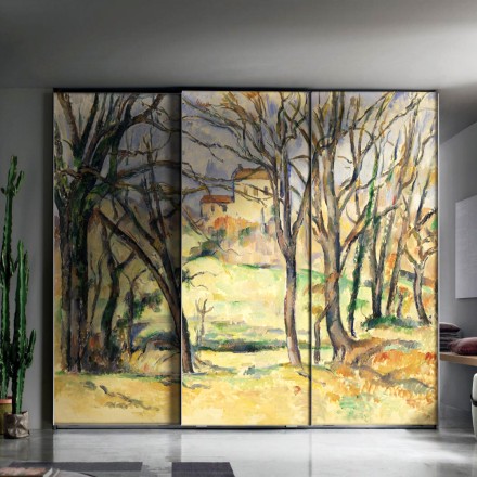 Trees and Houses Near the Jas de Bouffan, Oil on canvas Αυτοκόλλητο Ντουλάπας