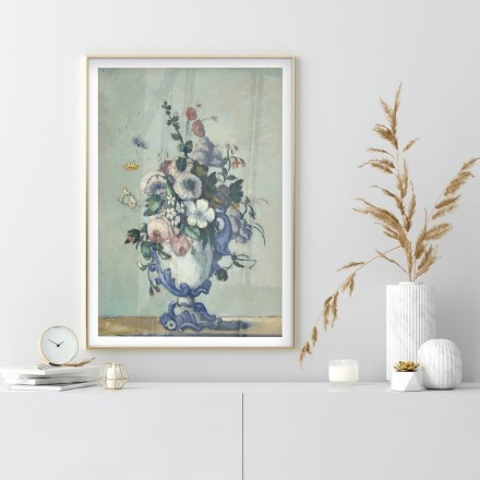 Flowers in a Rococo Vase, oil on canvas