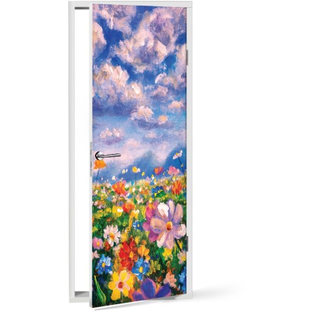 Paint landscape flower Αυτοκόλλητο Πόρτας