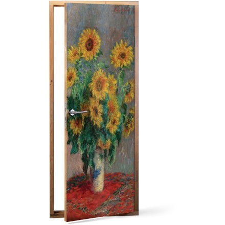 Bouquet of sunflowers oil on canvas Αυτοκόλλητο Πόρτας